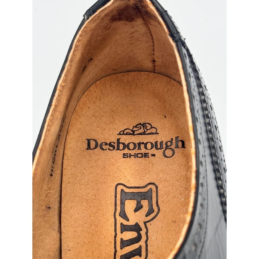 Desborough Shoe Envoy Men Black Leather Ghillie Brogues Made in Britain Tasseled
